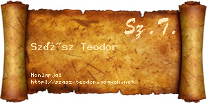 Szász Teodor névjegykártya